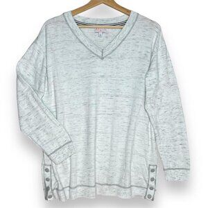 The Oprah Magazine Collection Talbots Woman Sweater VNeck Long Sleeve Gray Large